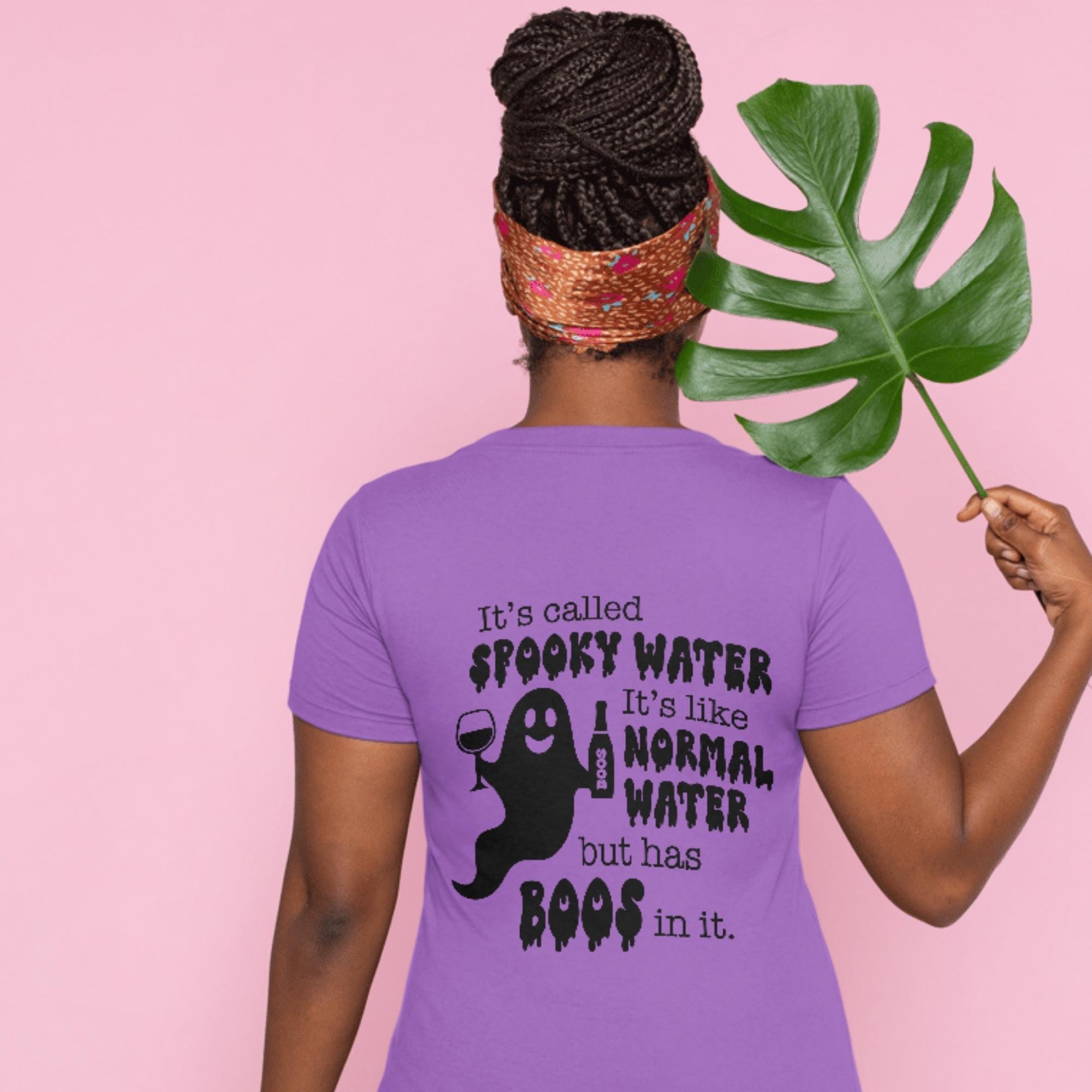 It's Called Spooky Water It's Like Normal Water But Has Boos In It Print Women Halloween Tees Shirt Causal Loose Tops (Small,Beige) At Women's Clothing Store