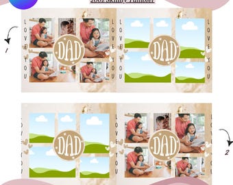 Dad, Love You 2 in 1 Tumbler Canva Template DIY Editable 20oz Skinny Tumbler Design, Photo Grid Tumbler, Father's Day Digital Download daddy