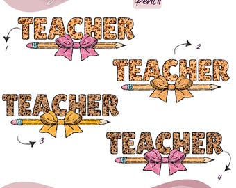 Teacher Leopard PNG, Leopard Coquette Bow Png, Pencil PNG, Teach, School, Pencil Bow, Teach Glitter, Trendy, Leopard, Teacher PNG Download