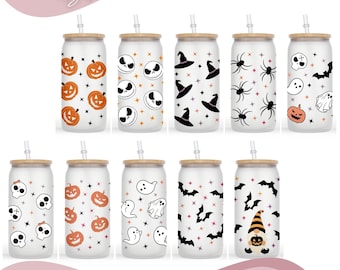 ハロウィーンのかわいい 16 オンス Libbey 缶グラス SVG、ハロウィーン Libbey SVG、かわいいゴースト グラス SVG、ハロウィーンの缶グラス SVG、ゴースト カップ ラップ、トレンディな PNG。