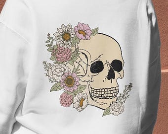 Retro Floral Checkered Skeleton PNG, Funny Halloween Skull Png, Floral Skull Png, Halloween Skeleton Png, Retro Skull PNG Digital Download.