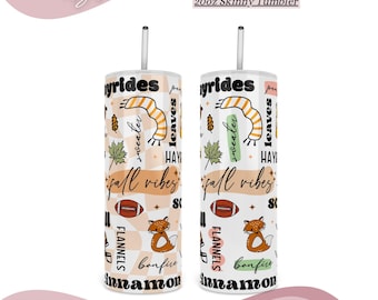Herbst Vibes Becher 20 Unzen Skinny Tumbler PNG, Herbst Tumbler Sublimation Design, Reto Fall PNG, Herbst Vibes, Thanksgiving, digitaler Download.