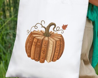 Retro Fall Book Pumpkin PNG, Retro Autumn Reading PNG, Librarian Halloween, Cozy Pumpkin Season for Teachers, Digital Download.