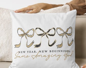 New Year. New Beginnings. Same Amazing God PNG, New Year Quote Png, New Year 2026 Png, Retro Faux Leopard New Year, Trendy New Years Design.