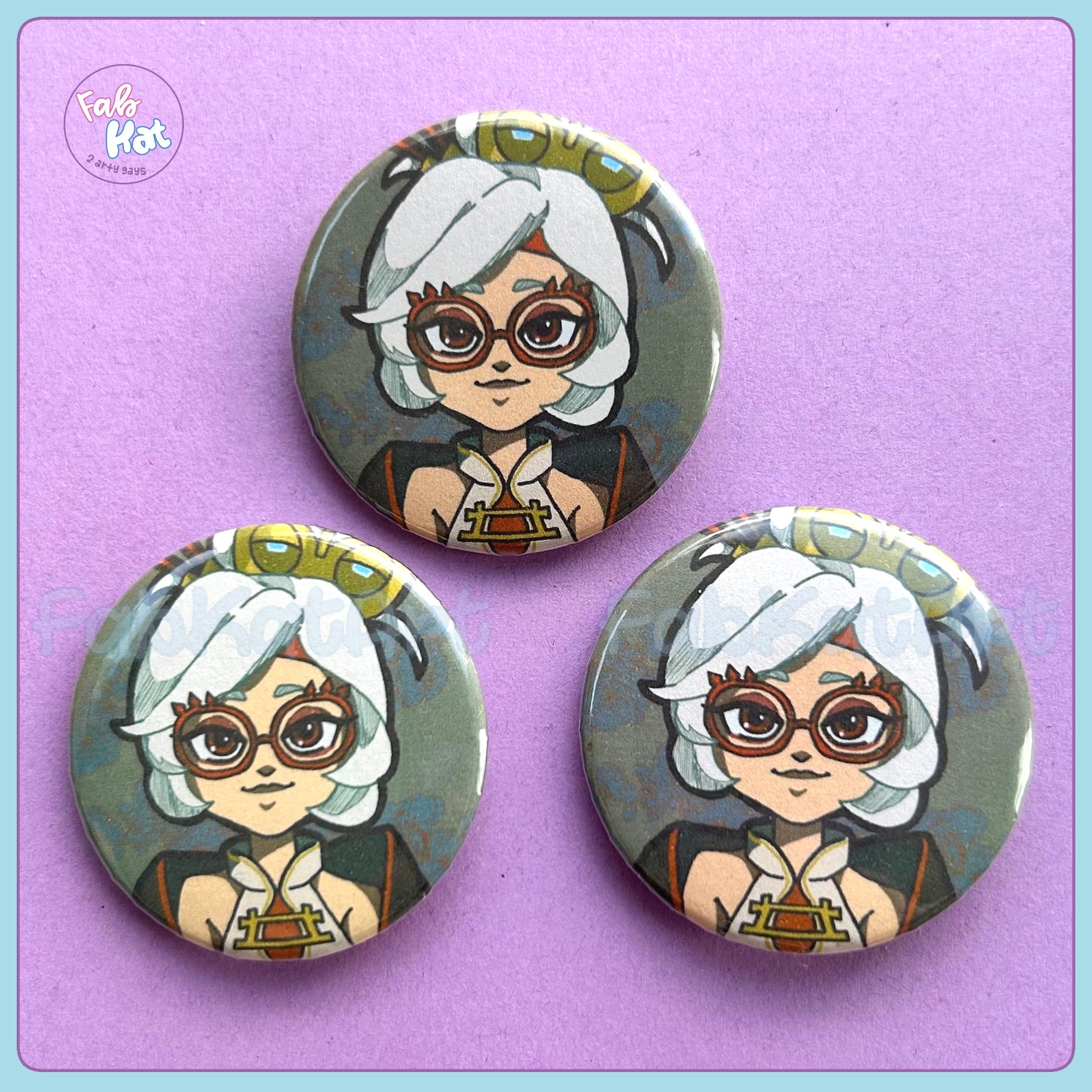 Chibi Style Ancient Researcher | Cute 38mm Button Badge