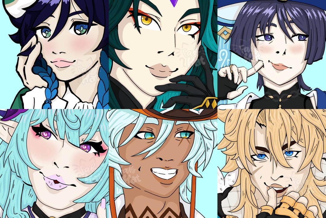 Anemo Characters | Genshin Impact Fanart Prints - Etsy UK