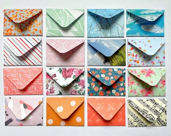 Random Mini Envelopes, Small Patterned Envelopes, Grab Bag, Journal and Scrapbook Ephemera, Craft Supplies