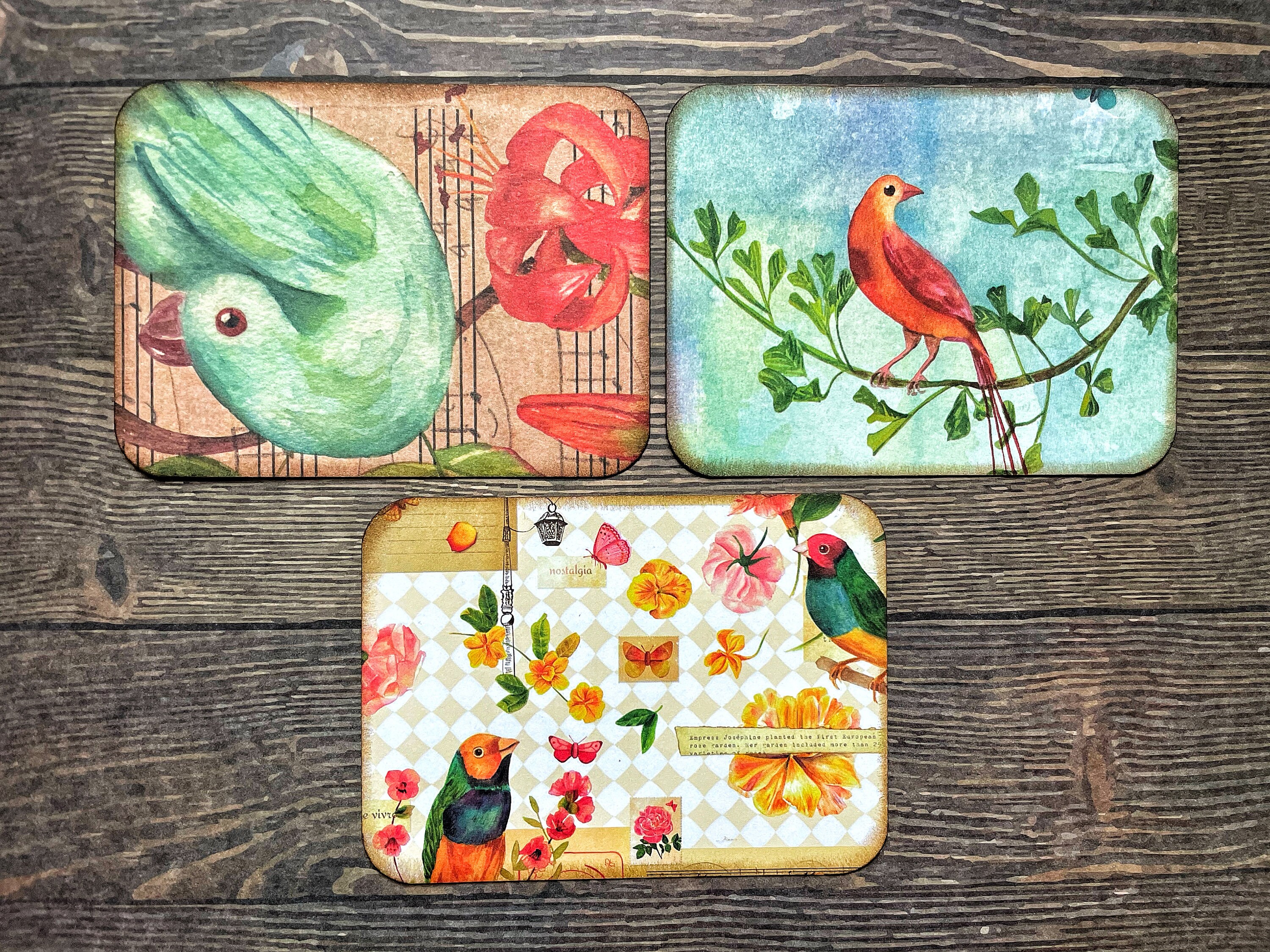 Bird Themed Journaling Cards, Vintage Junk Journal Supplies, Scrapbook ...