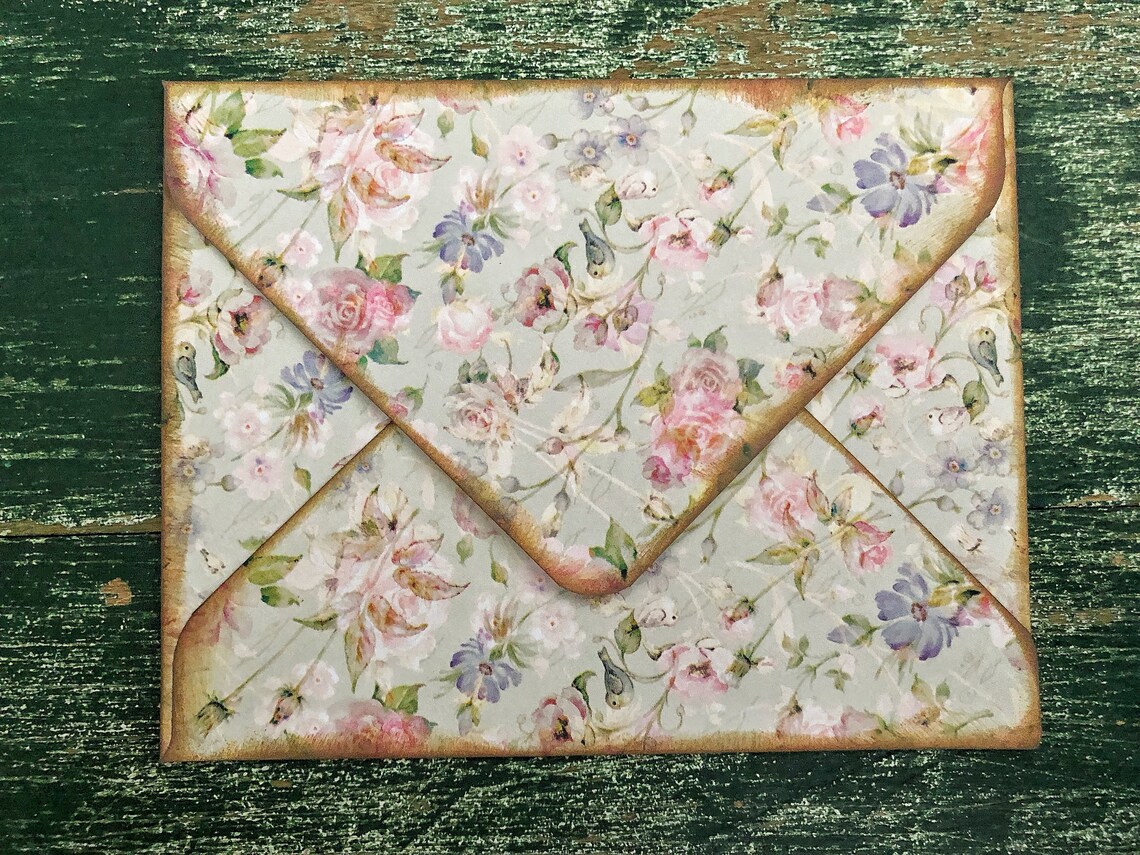 Vintage Floral Mini Envelopes Scrapbooking Supplies Junk Etsy