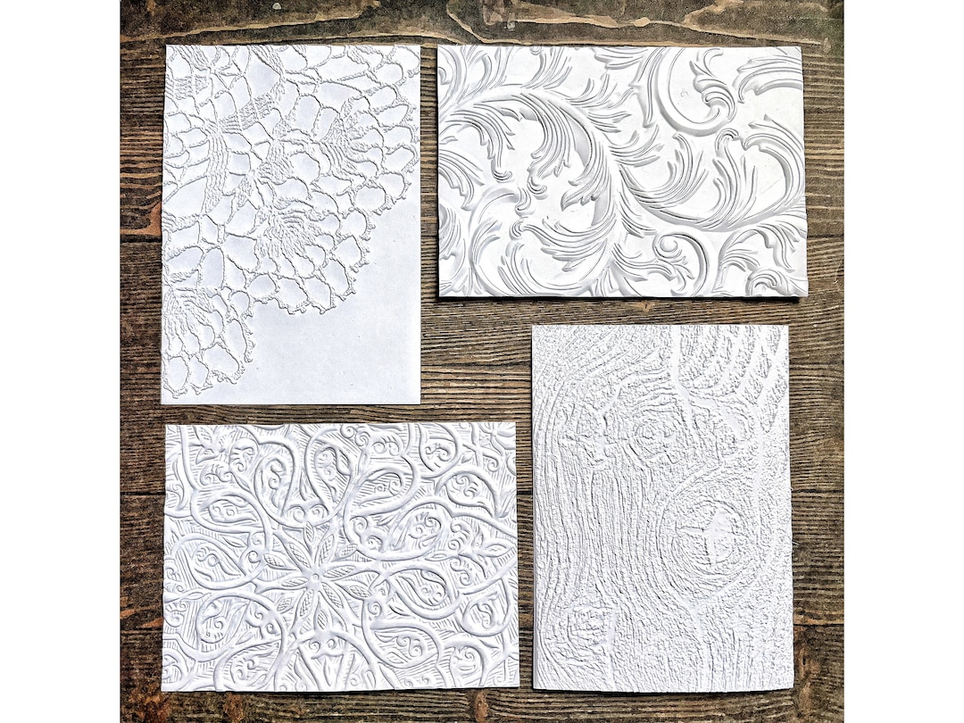 3D Embossed Paper Card Fronts, Card Panels, White Embossed Cardstock ...