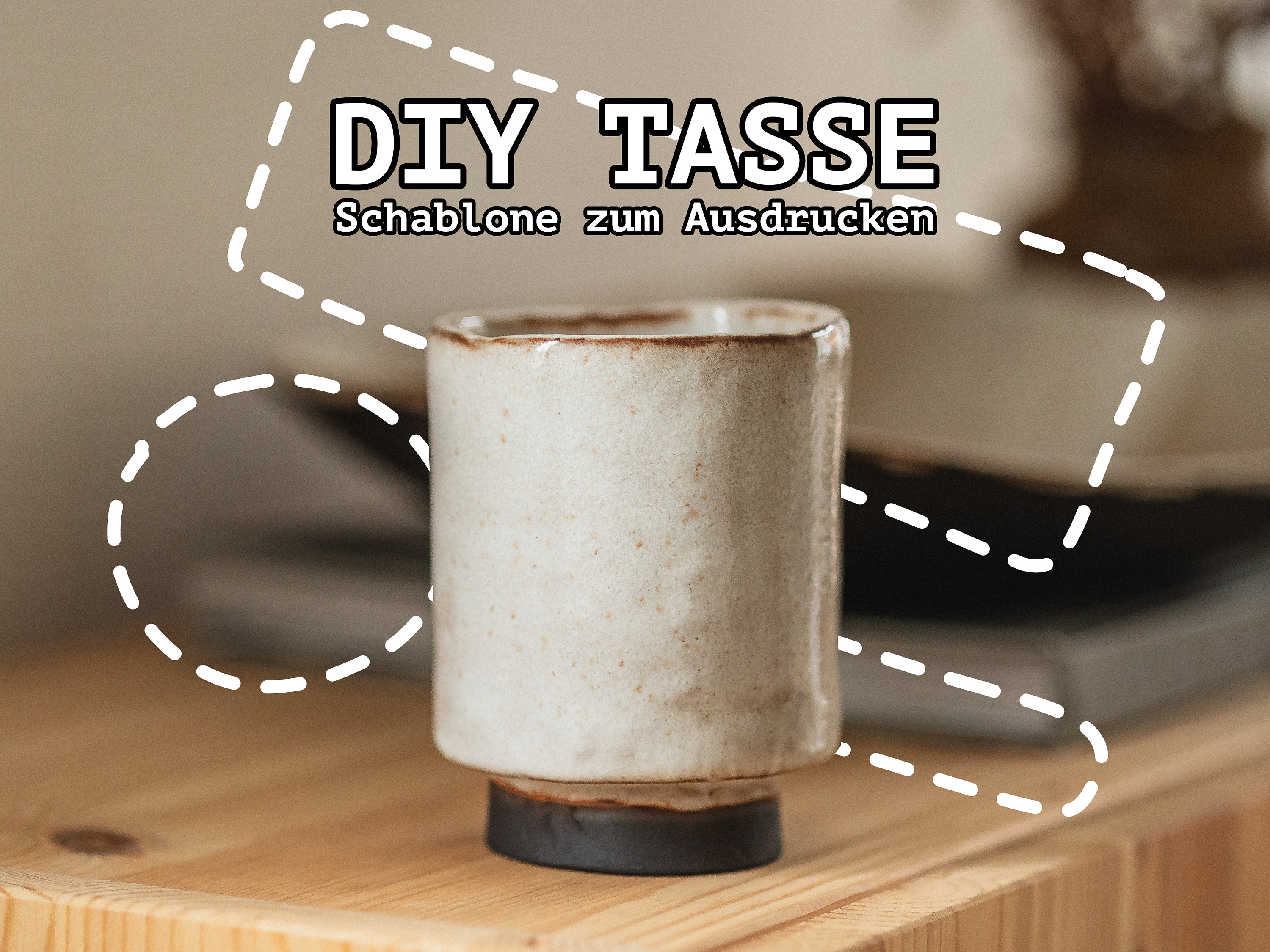 Töpfer Schablone für Tasse / Keramik Vorlage / Template / Töpfern zu Hause / DIY / Tasse / Anleitung zum selber machen