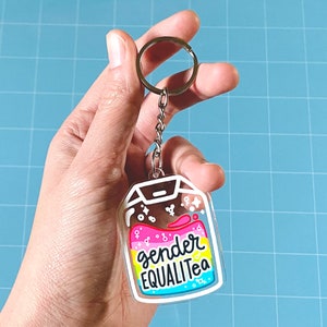Gender EqualiTEA Keychain | Acrylic Keyring | LGBTQ Queer LGBTea Pride