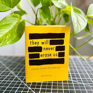 They Will Never Erase Us - a zine of erasure poems for trans joy (sliding scale pricing)