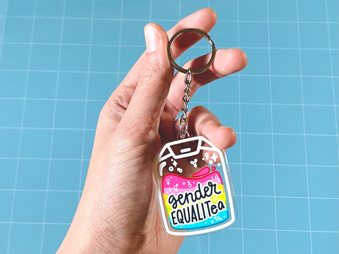 Gender Equalitea Keychain | Acrylic Keyring | LGBTQ Queer Lgbtea Pride ...