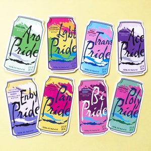 LGBTQ+ Pride La Croix Stickers | Transgender Lesbian Bisexual Asexual Pansexual Nonbinary Aromantic Queer
