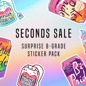 SECONDS Surprise B-Grade Sticker Pack | LGBT Pride Stickers | Feminism Stickers | Discounted Sticker Sale