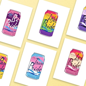 LGBTQ+ Pride La Croix-Inspired Art Print | Transgender Lesbian Bisexual Asexual Pansexual Nonbinary Aromantic Queer