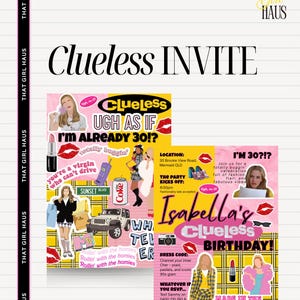 Clueless Birthday Invitation | Editable Template | Canva Digital Download