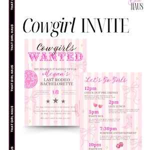 Cowgirl Bachelorette Invitation Template | Editable Invite | Canva Digital Download