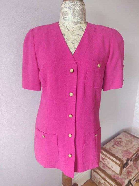 Liz Claiborne HOT PINK short sleeved blazer dress