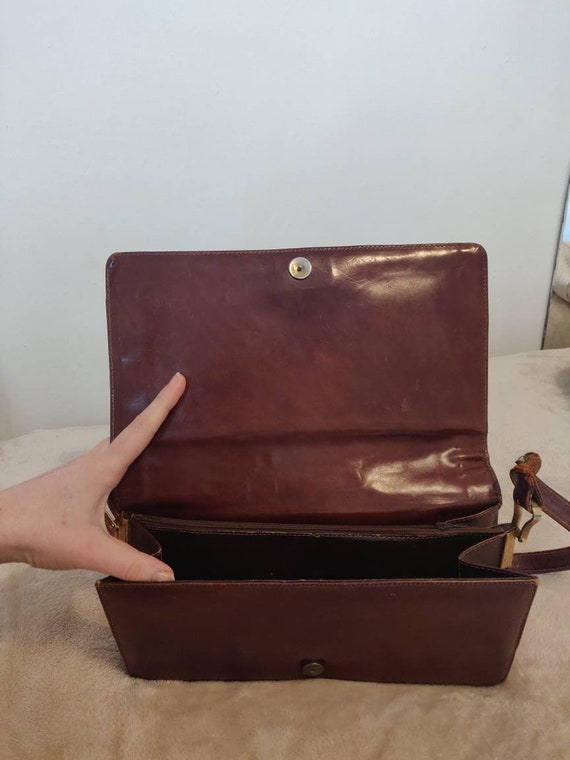 Brown leather Snakeskin Vintage Purse