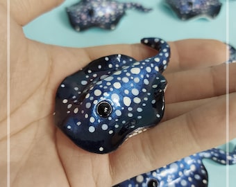 Stingray Animal Figurine Hand Paint Blown Glass Home Decorate Collectible Gift 