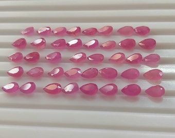 Pink Sapphire Gemstone Lot, Pear Cut (6x4 mm)
