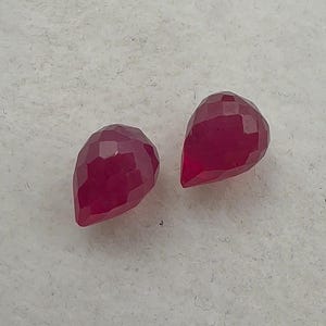 Natural Ruby Faceted Drops: Gemstone Jewelry Set (4.45 Carats, 8x5.60mm)