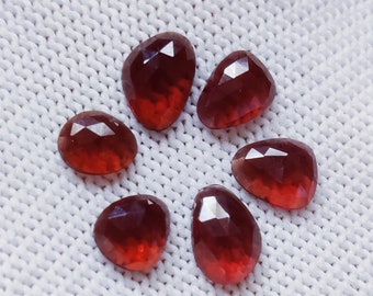 Natural Red Garnet Gemstone: 9.25 Carats, Faceted Pear Cut (6 pc)