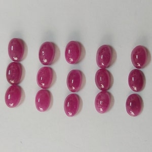Natural Ruby Cabochon Lot Oval Shape Gemstone, ruby loose stone calibrated Cabochon For Jewelry - 6 X 4 MM    - 9.65  Carats