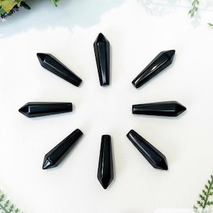 Black Obsidian Mini Point 30mm, Undrilled Polished Gemstone, Black Obsidian  Terminated Point, Hexagonal Wire Wrapping Crystal. UK Seller.