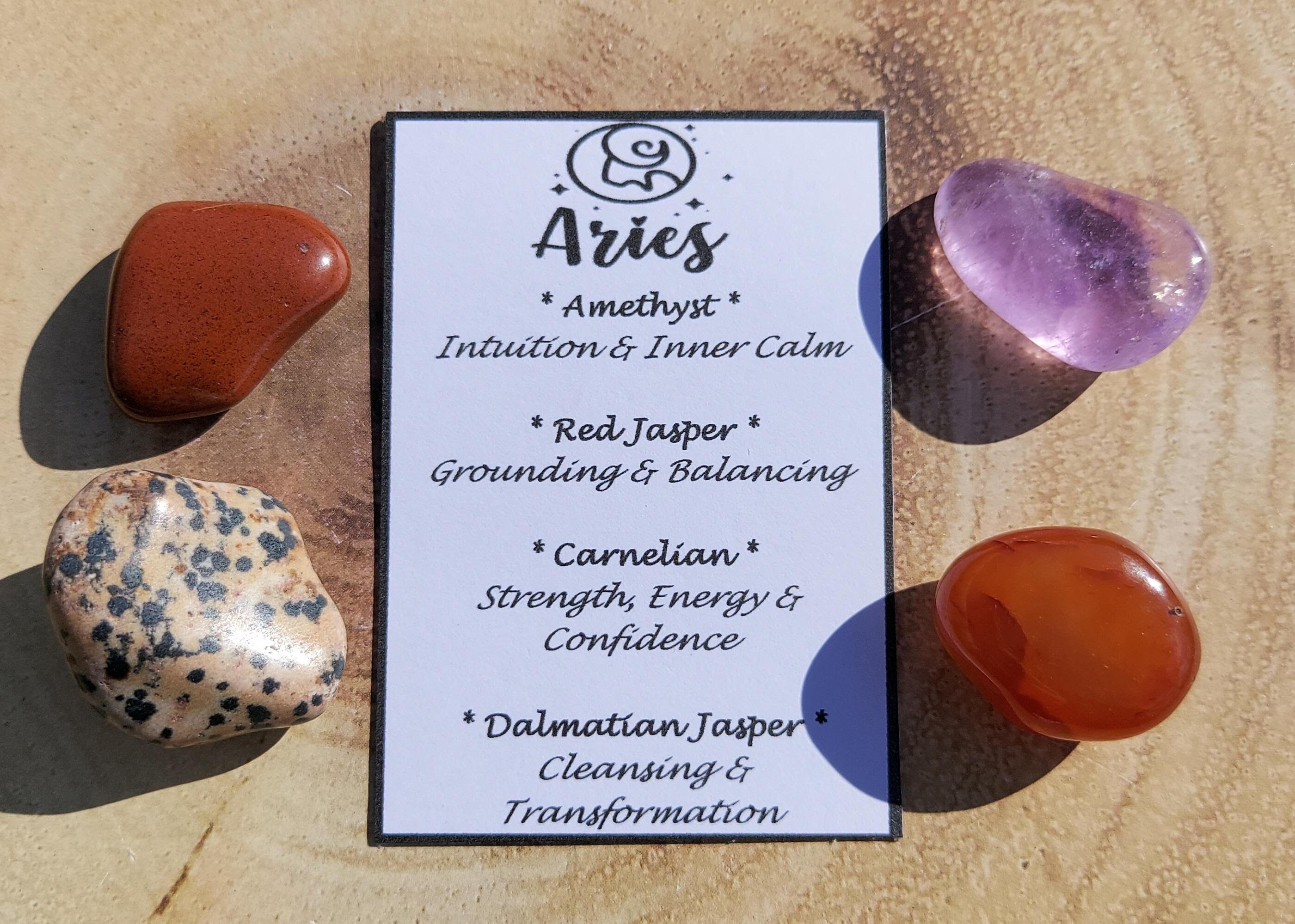 Aries Zodiac Crystal Kit Healing Crystal Set Aries Star Sign Etsy