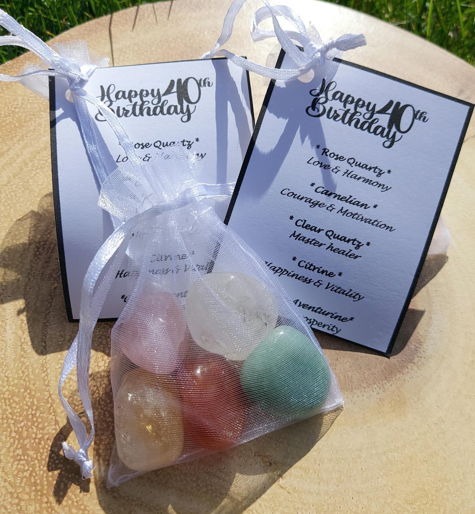 Happy 40th Birthday Crystal Kit Tumbled Stone Gemstone Crystal Etsy UK