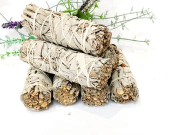 4" White Sage Smudge Stick, Californian Sage Cleansing Bundle for Energy Clearing, Meditation, Aromatherapy, 1 to 4 Sticks, UK Seller