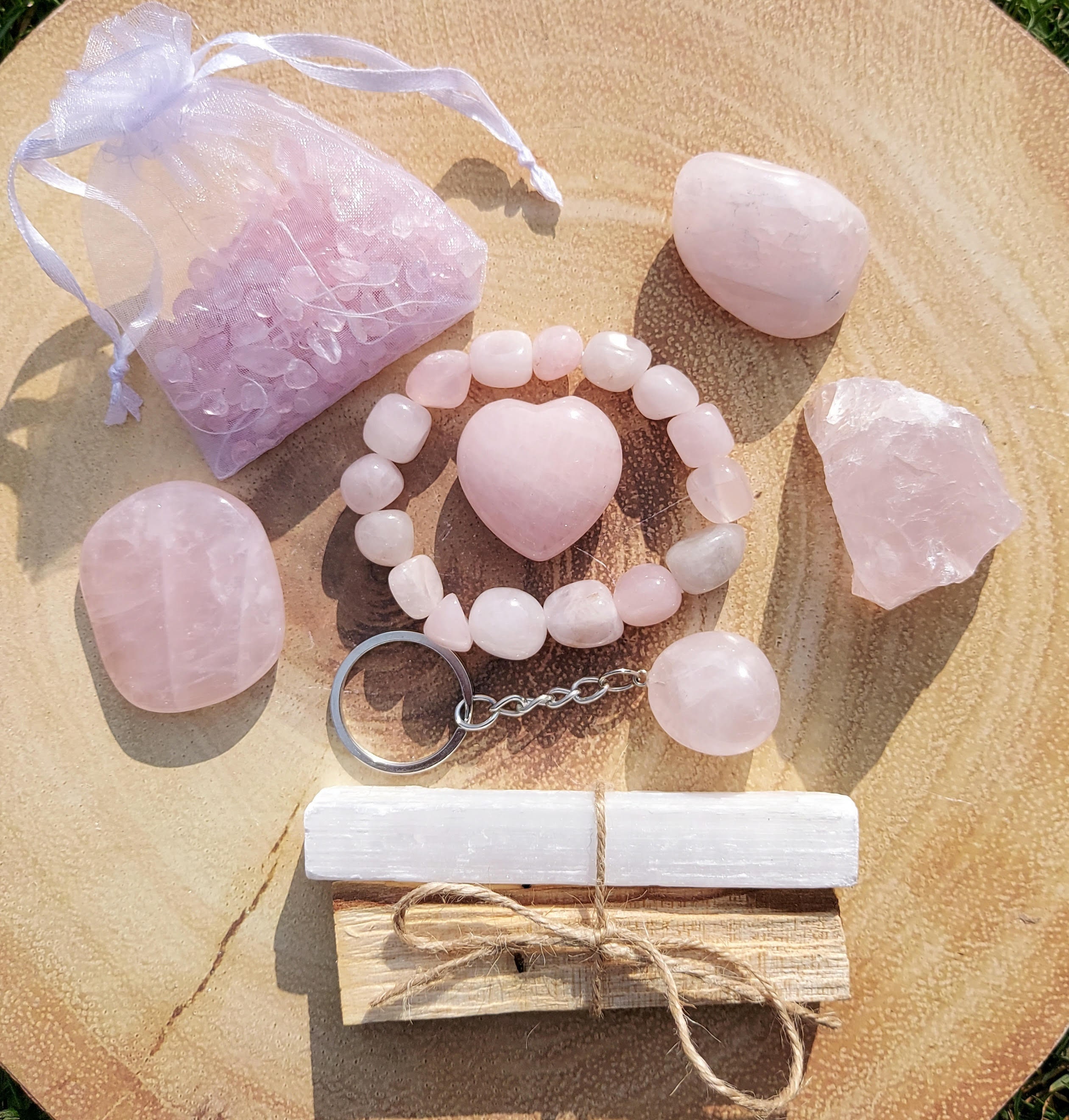Rose Quartz Gift Set Love Crystal Gemstone Kit Heart Chakra Etsy.de