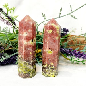 Peach Blossom Tourmaline Point Tower 80-90mm, Natural Tourmaline Crystal, Rough Obelisk, Crystal Generator, Crafting Stone.
