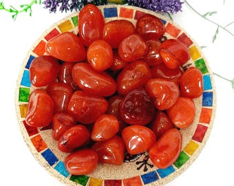 Carnelian Tumbled Stone, Natural Polished Crystal for Crafting, Jewellery Making & Collecting