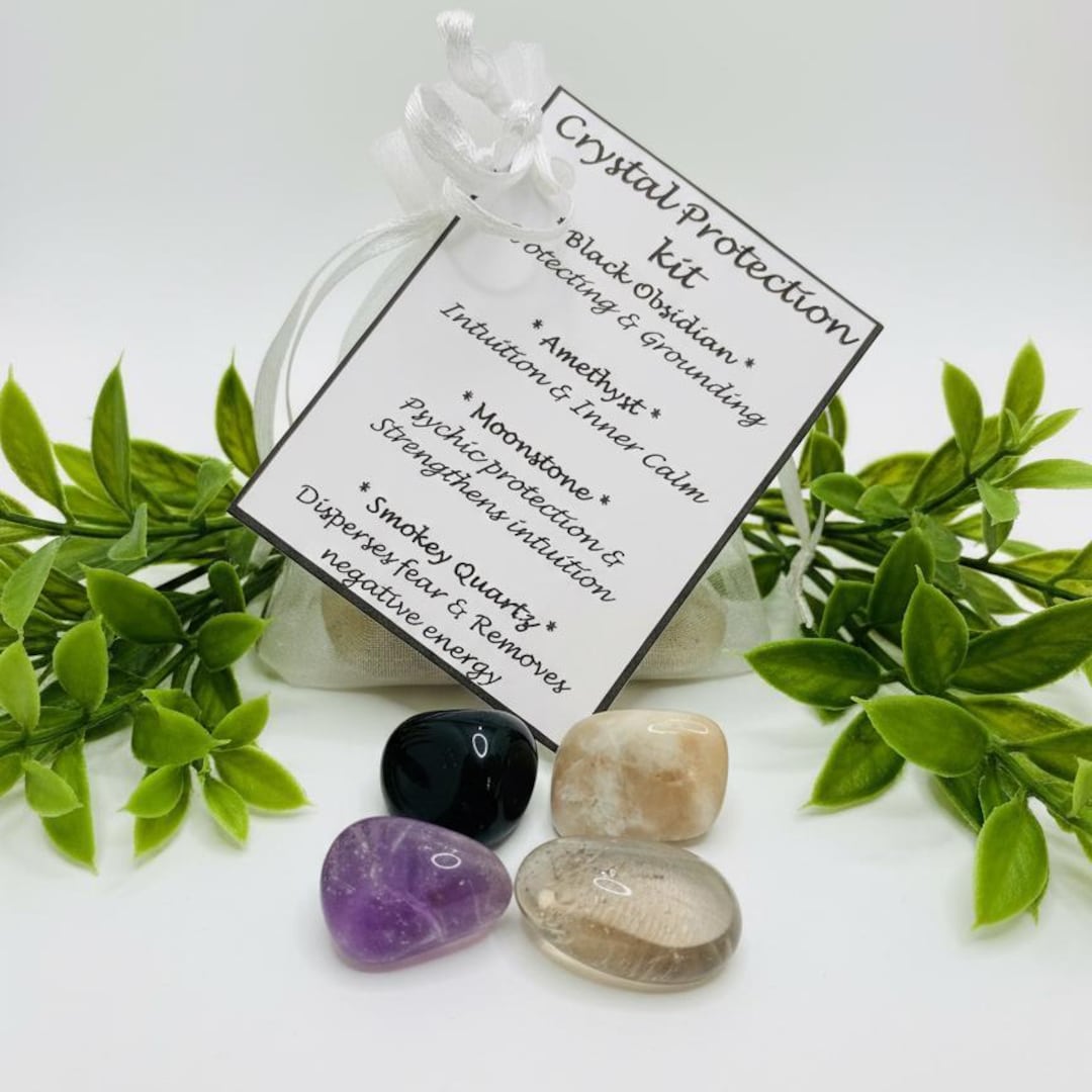 Protection Crystal Set Crystal Protection Kit in Organza Bag, Mixed Crystal Set With Info Card ...
