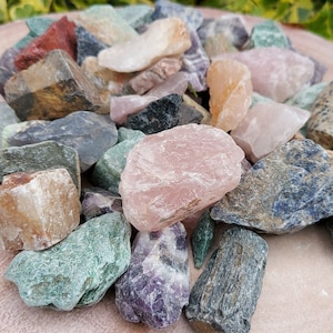 Bulk Buy Rough Natural Raw Crystal Mix, Assortment for Tumbling, Polishing, Cabbing, Wire Wrapping, Natural Crystal Mix, Raw Crystal Mix.
