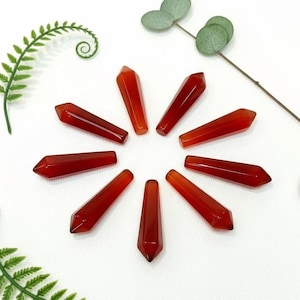 Carnelian Mini Point 30mm, Undrilled Polished Gemstone, Carnelian Terminated Point, Hexagonal Wire Wrapping Crystal. UK Seller.