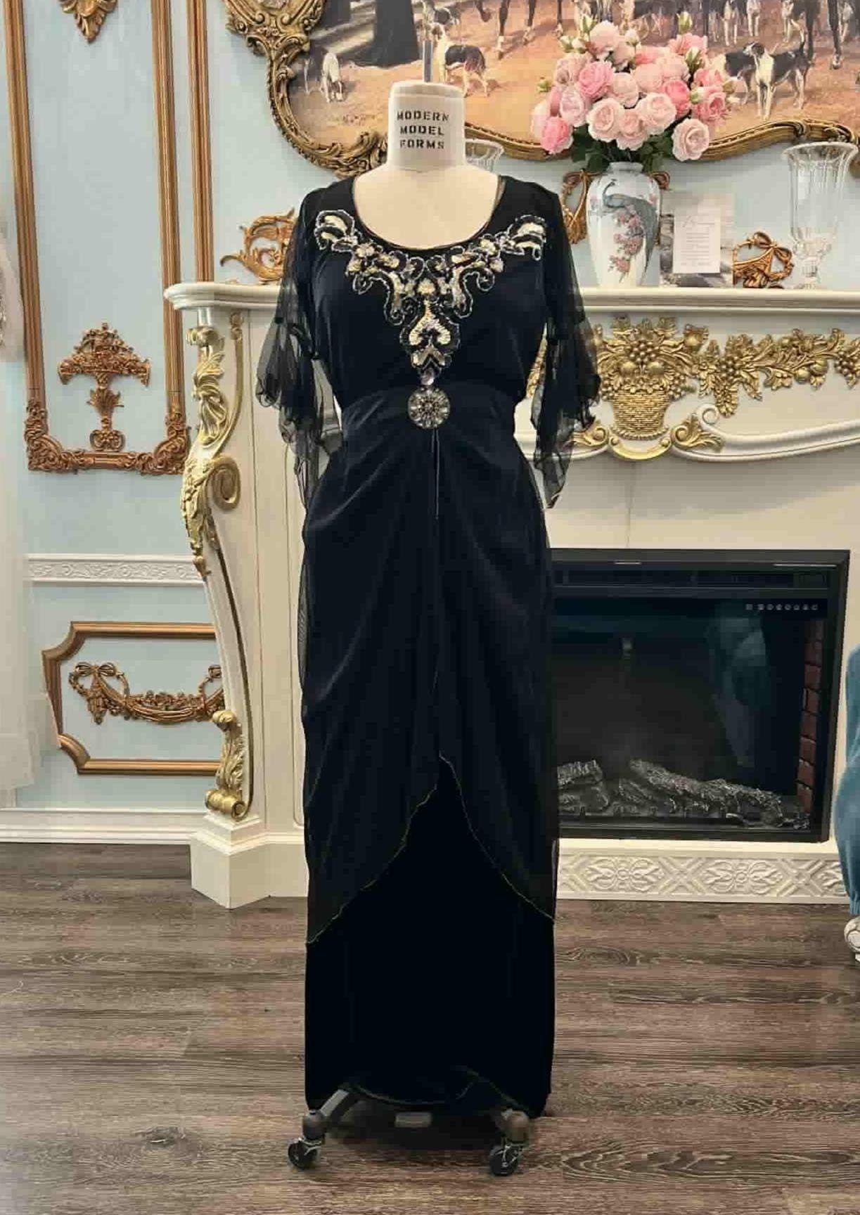 lady mary crawley dresses Lady Mary Crawley Downton Abbey 20s Dresses Downton Abbey Mary Crawley  Inspired Gown, Edwardian Evening Dress