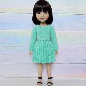 Ruby Red Fashion Friends doll clothes. Doll 14.5 dress sweater. RRFF knit outfit. Wellie Wish dolls clothing