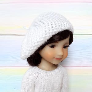 Ruby Red Fashion Friends doll clothes. Knitted beret hat for doll 14.5&quot;