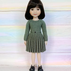 Ruby Red Fashion Friends doll clothes. Doll 14.5 dress sweater. RRFF knit outfit. Wellie Wish dolls clothing