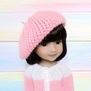 Ruby Red Fashion Friends doll clothes. Knitted beret hat for doll 14.5&quot;