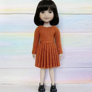 Ruby Red Fashion Friends doll clothes. Doll 14.5 dress sweater. RRFF knit outfit. Wellie Wish dolls clothing