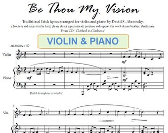 Be Thou My Vision (popular Irish hymn arranged for violin and piano)