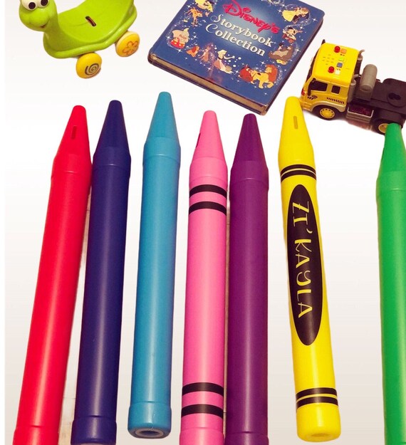 Personalized Crayon Piggy Bank children bank children piggly Etsy