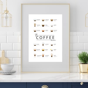 Impressão do Menu do Café • DOWNLOAD INSTANTÂNEO • A4 • 8x10 • Decoração para casa