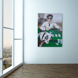 Poker Painting | Poker Acrylic Art | Texas Hold em| Casino Art | Poker Player Gift | Luxury Poker Painting | The Gamble